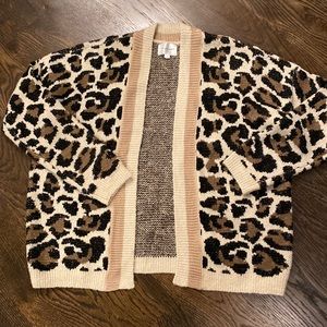 Anthropologie cardigan animal print sweater